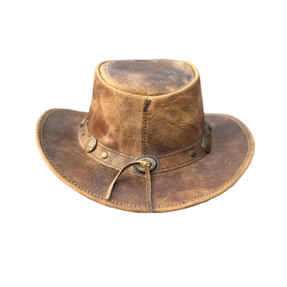 Falcon Suede Distressed Leather Cowboy Hat Men with Buffalo Coin Band - Vintage Womens Cowgirl Hat with Stylish Hat Band