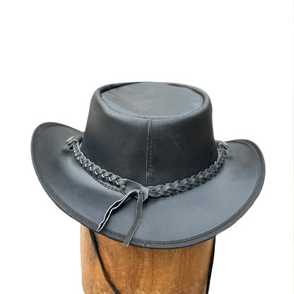 Falcon Suede Shapeable Brim Men's Cowboy Hats - Stylish Black Cowgirl Hat with Removable Braided Hat Band