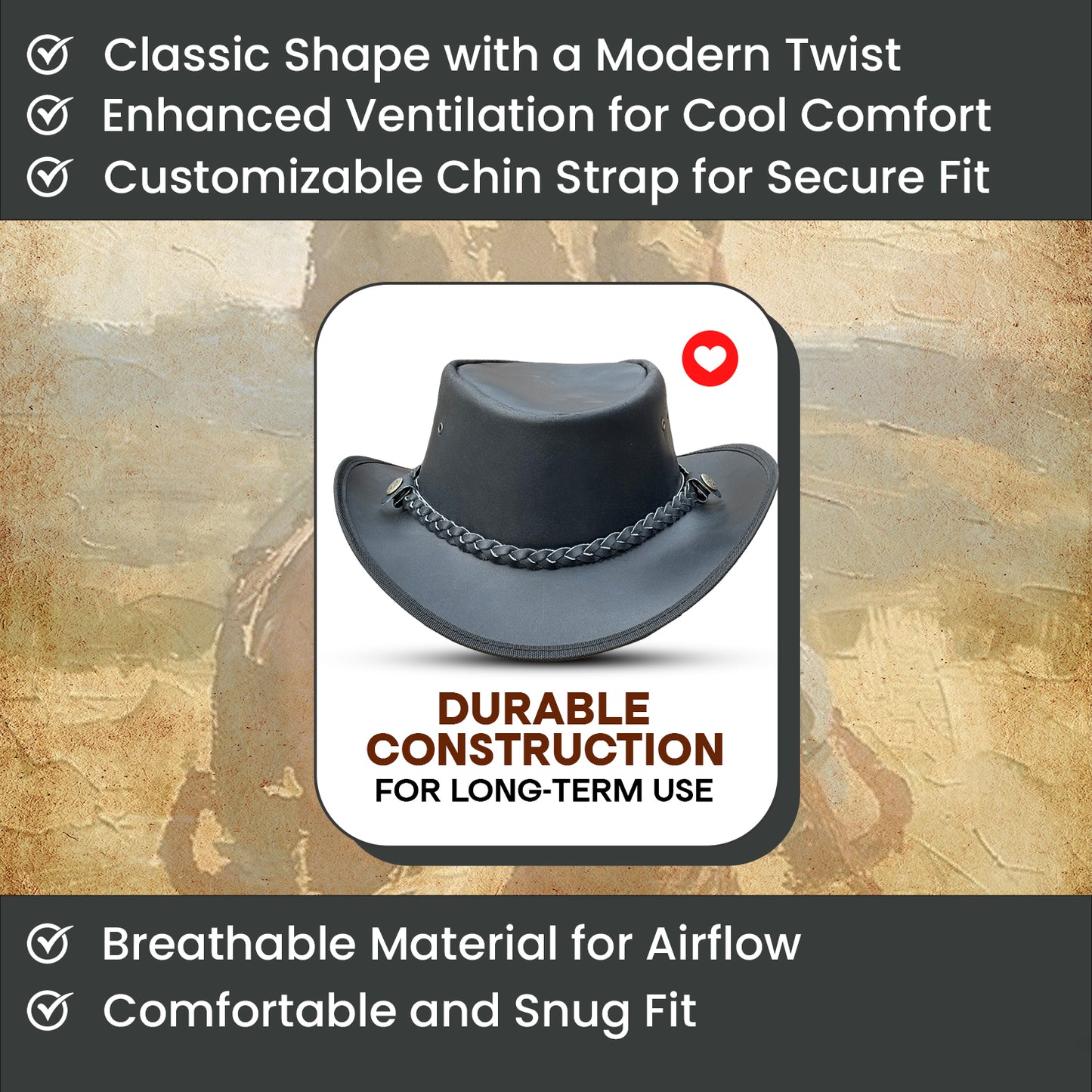 Falcon Suede Shapeable Brim Men's Cowboy Hats - Stylish Black Cowgirl Hat with Removable Braided Hat Band