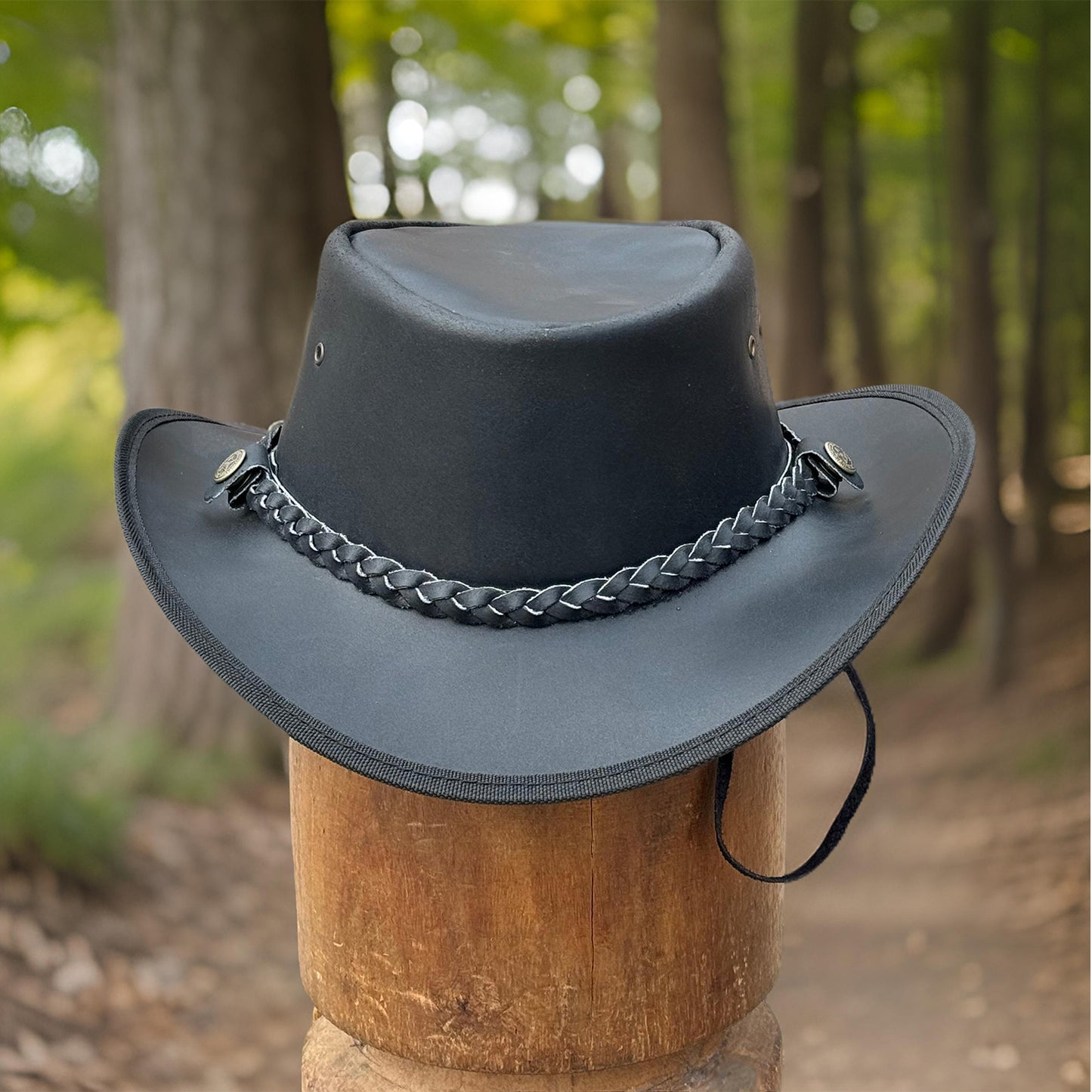 Falcon Suede Shapeable Brim Men's Cowboy Hats - Stylish Black Cowgirl Hat with Removable Braided Hat Band