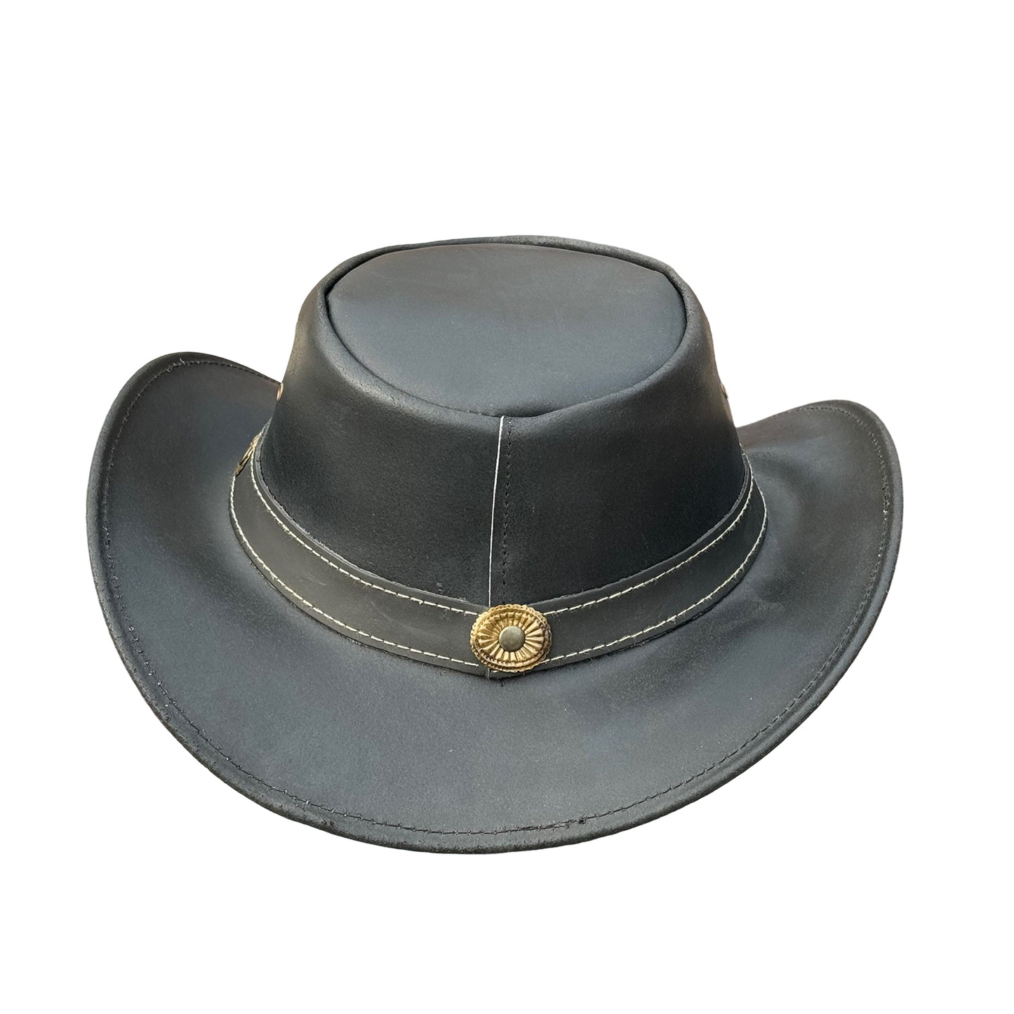 Falcon Suede Premium Black Leather Mens Cowboy Hat - Stylish Cowgirl Hat for Girls with Shapeable Brim