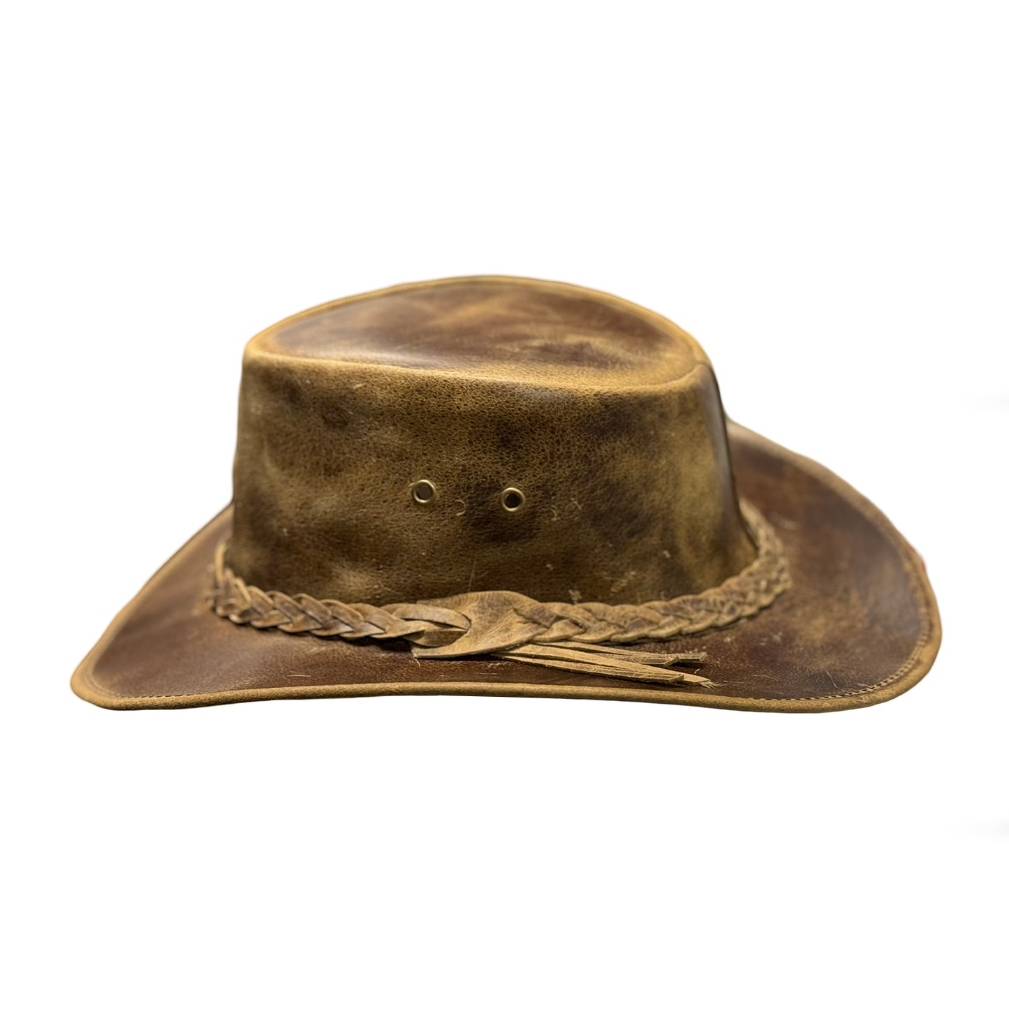 Falcon Suede Men's Rodeo Cowboy Hat - Genuine Distressed Leather Brown Cowgirl Hat with Removable Chinstrap