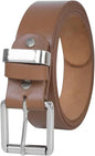 Men’s Genuine Top-Grain Leather Belt – 1.5" Wide with Silver Roller Buckle for Work & Casual Wear