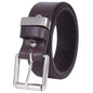 Men’s Genuine Top-Grain Leather Belt – 1.5" Wide with Silver Roller Buckle for Work & Casual Wear