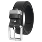 Men’s Genuine Top-Grain Leather Belt – 1.5" Wide with Silver Roller Buckle for Work & Casual Wear