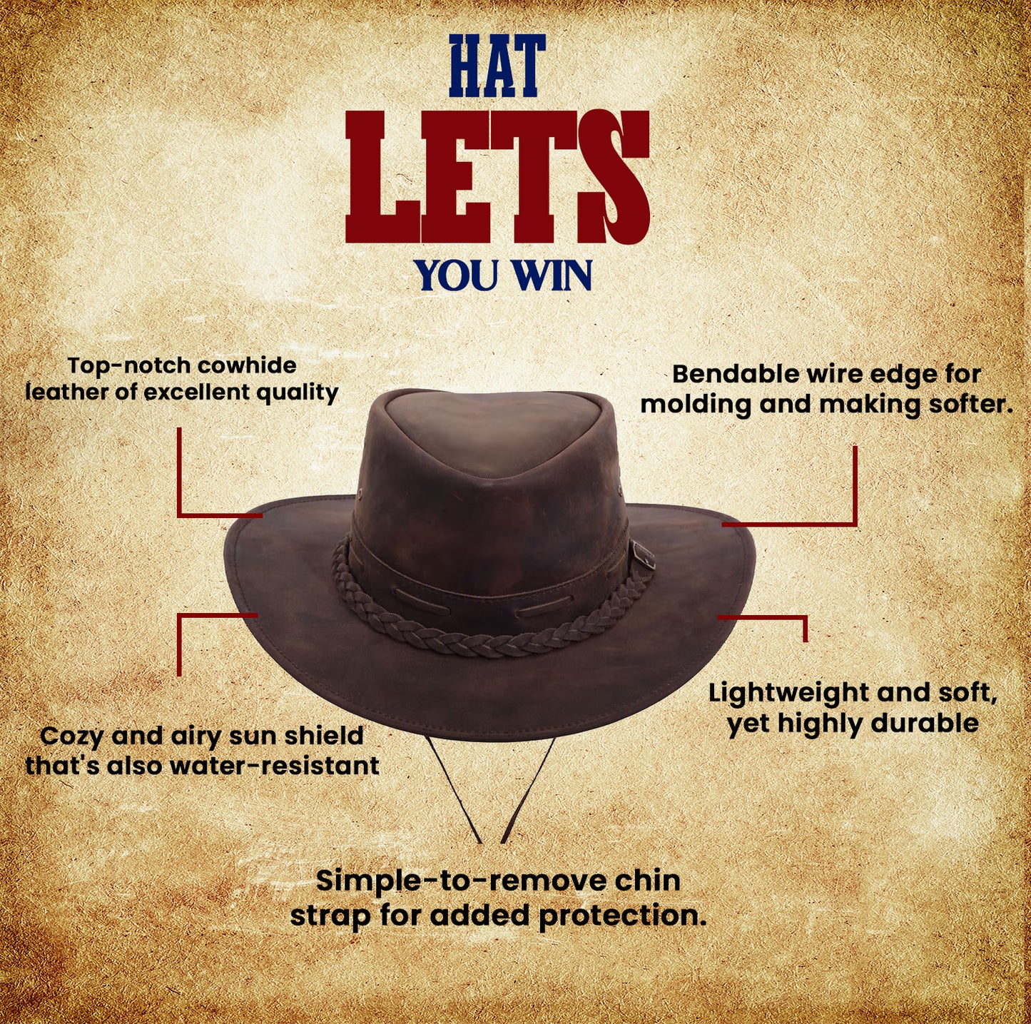 leather cowboy hat