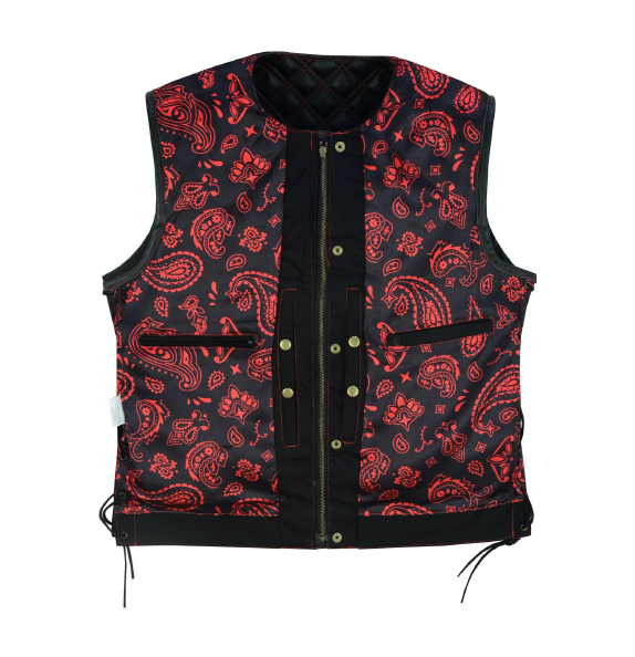 Red Thread Men's SOA Vest with Collar-less Design, Double Thread Club Vest and Concealed Gun Pockets