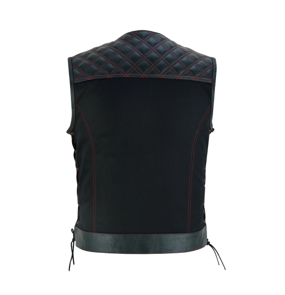 Red Thread Men's SOA Vest with Collar-less Design, Double Thread Club Vest and Concealed Gun Pockets