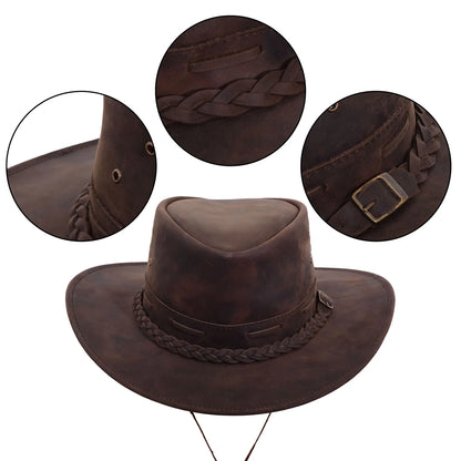 leather cowboy hat