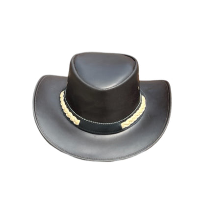 Falcon Suede Men's Black Cowboy Hat with Shapeable Brim - Stylish Braided Leather Band Girls Cowgirl Hat